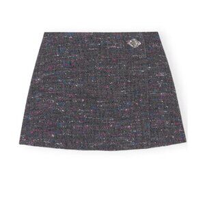 GANNI Grey Wrap Mini Skirt - NWT Sz 10/12